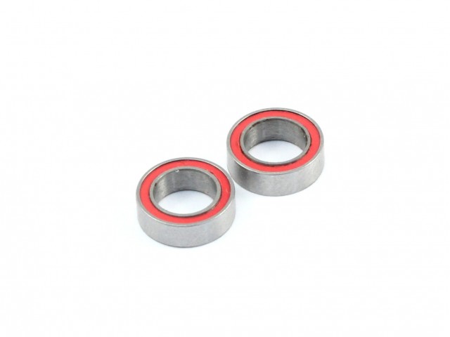 Radtec - 5x8x2.5mm Ceramic Ball Bearings, 2 pcs, Red Rubber Seal (BB-20003)